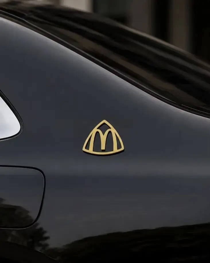[LARK PINE] 2PCS Creative 3D Printing Triangle M Logo Car Magnet Sticker, Stylish Funny Maybach-Style Modified Car Body Magnetic Decal, Trendy Magnetic Car Ornament summervibes