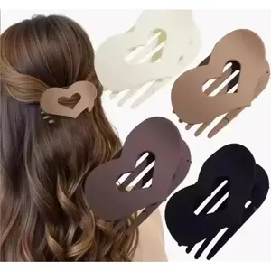 4PCS Matte Flat Hair Claw Clips for Women, Medium Size Strong Hold Clips for Thick & Thin Hair, Comfortable for Daily Office, Yoga, Party & Casual Styling