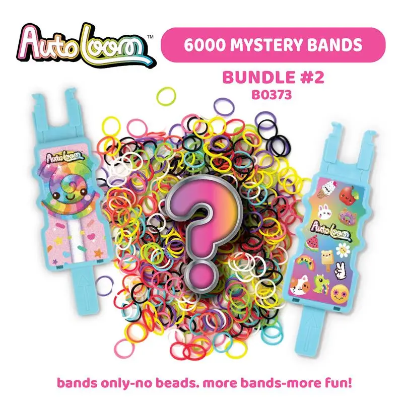 Rainbow Loom 2X Auto Loom + 6000 Mystery Rubber Bands - Innovative Design for Bracelet-Making Fun and Creative Accessories Elastic