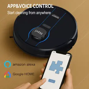 Robot Vacuum and Mop Combo, 6000Pa Strong Suction, LiDAR Navigation with Smart Mapping, No-Go Zones, 150Mins Runtime, Works with Alexa/Google Home, Ideal for Pet Hair, Carpet & Hard Floors