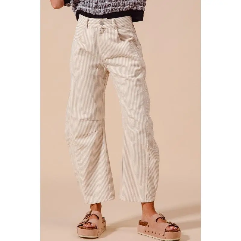 The Sawyer Pinstripe Barrel Pants