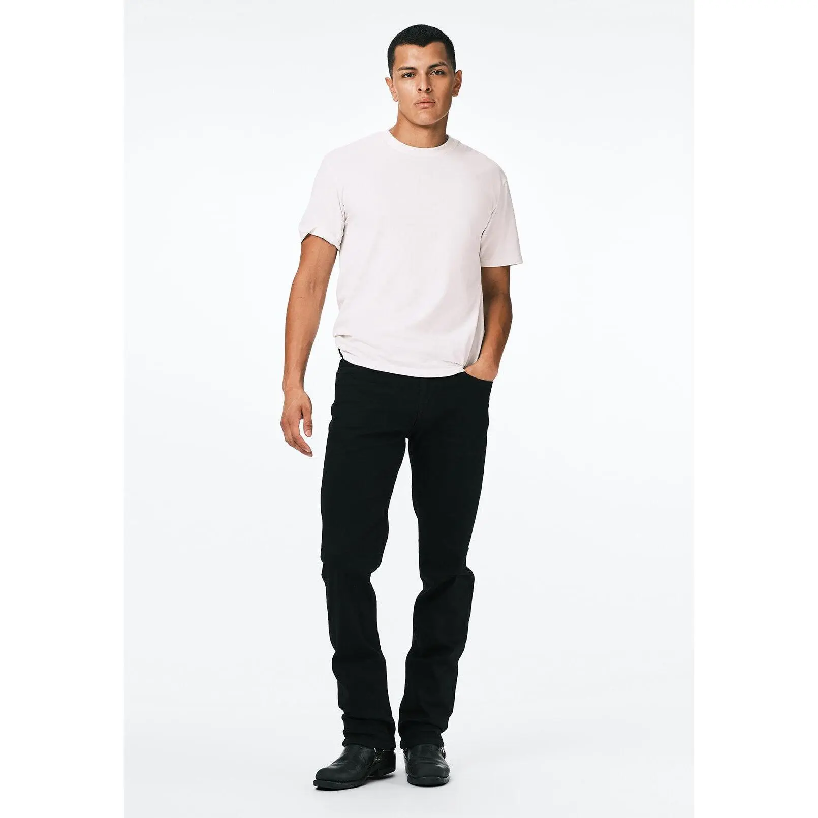 Six Men's Straight Jeans, Crinkled and Dark - BM22632