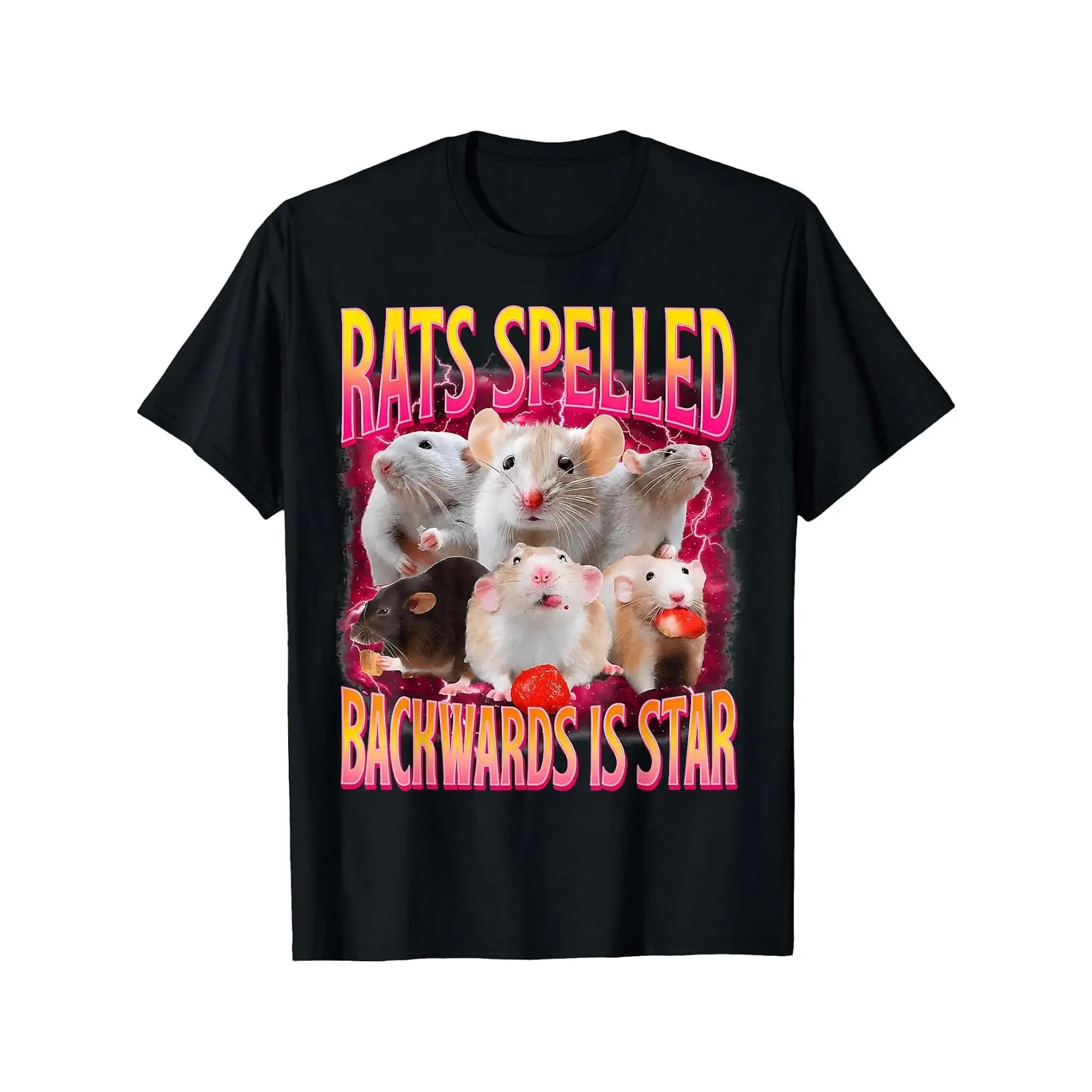 Rats Spelled Backwards is Star Funny Gen Z Humor Rat Meme T-Shirt Cotton Tee Clothing
