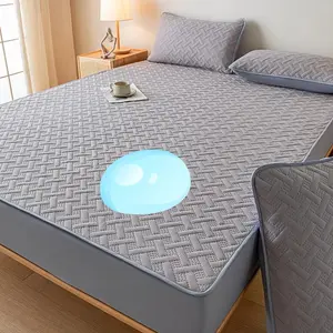 Solid Color Fitted Sheet Set, 3 Counts/set Including 1 Count Fitted Sheet & 2 Counts Pillowcase, Breathable Bedding Set for Home Bedroom