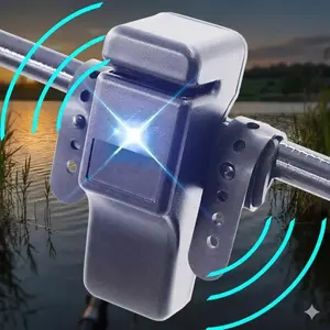 LED Fishing Rod Alarm with Bite Alert, Sound & Light Notification, High Sensitivity Bite Indicator for Various Rod Types, Portable Outdoor Fishing Accessory, Fishing Rod Clip.