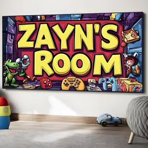 Personalized Gaming Name Pixel Art Canvas - Custom Gamer Wall Decor for Game Rooms & Gifts - Kids Room Decor - Theme