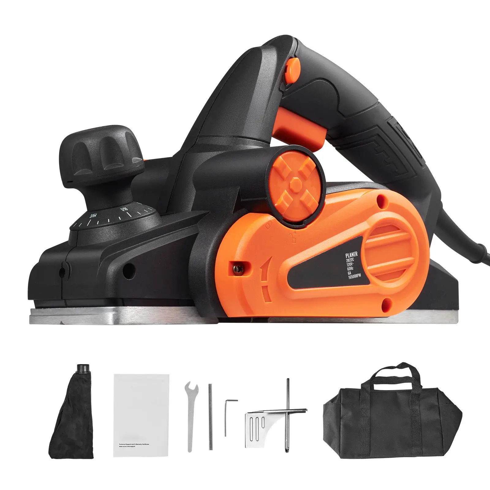 Electric Hand Planer, 3-1/4" width Corded Electric Hand Planer, 16500 RPM High-Speed Powerful Electric Handheld Planers for Woodworking, Wood Chamfer DIY, Smooth Finish Carpentry Tool, FCC-SDoC