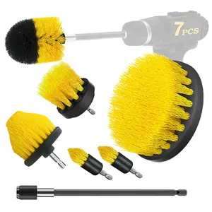 7 PCS Piece Cleaning , Adapt Drill Brush Kit For Bathroom Surfaces, Grout, Floor, Tub, Shower, Tile, Kitchen And Car, Electric Multi-Purpose Scrubber power scrubber