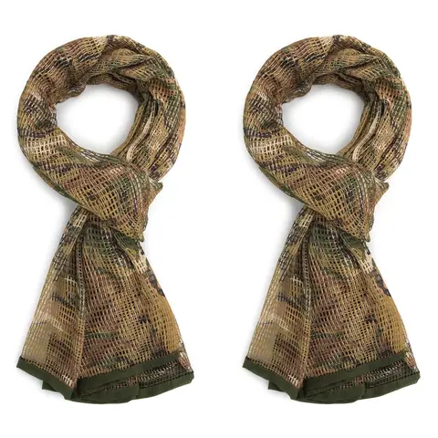 2 pcs Sniper Veil Camo Netting Tactical Scarf for Hunting Multi-Purpose Ghillie Veil for Gun Wrap 71"x36"