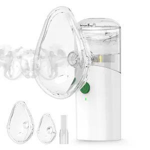 Portable Mesh Nebulizer for Adults & Kids, USB-C Rechargeable Healthcare Supplies with 2 Adjustable Speeds, Under 35dB Ultra-Quiet, Under 5 Micron Fine Mist, 3-Hour Battery Life, 2 Masks & 1 Mouthpiece for Home & Travel