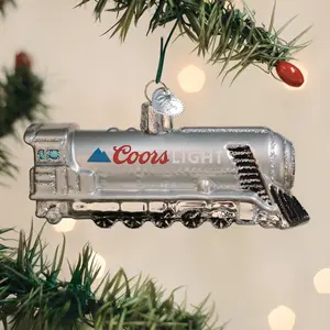 Coors Light Chill Train Ornament - Silver Train Design with Coors Light Logo for Festive Decor