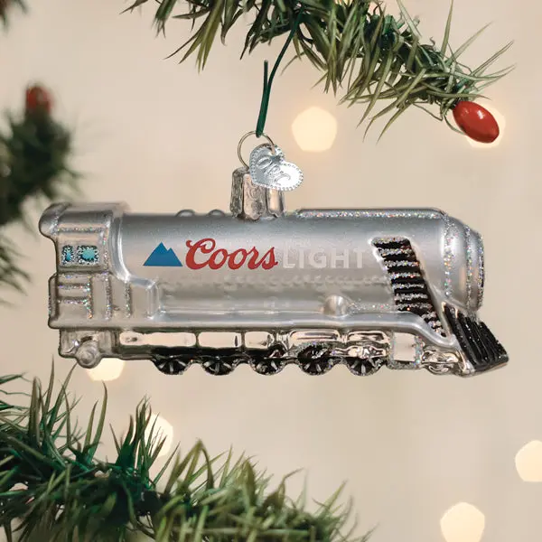 Coors Light Chill Train Christmas Ornament - Silver Train Design with Coors Light Logo, Hanging Home Decor Ornaments, Festive Decoration Gift, Hanging Decor