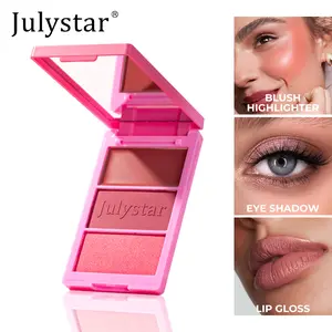 Three Color Matte Blush Balm, Multi-Functional Highlighter & Eyeshadow, Suitable for Various Occasions, Single Pack Makeup, Glow