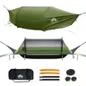 Night Cat 3-in-1 Flat Layout Single Hammock Tent - Durable Portable Hammock with 210T Nylon Mesh, Bug-Net Protection, Rainfly, 330LBS/150KG Capacity for Backpacking, Hiking