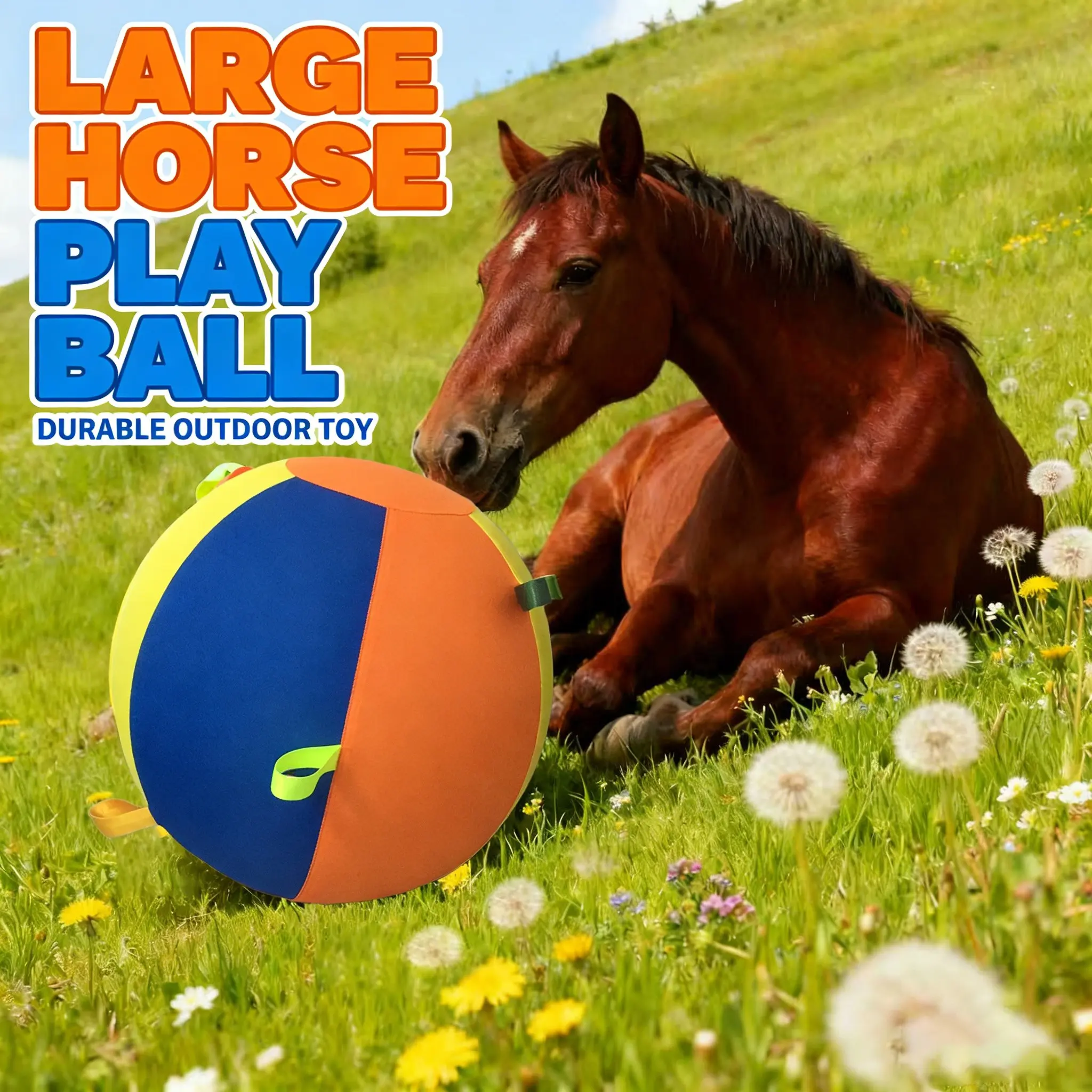 Horse Toy Ball, Colorful Inflatable Outdoor Training Toy for Horses, Pet Horse Chase Self-Amusement Play Ball, Fun and Engaging Horse Accessories