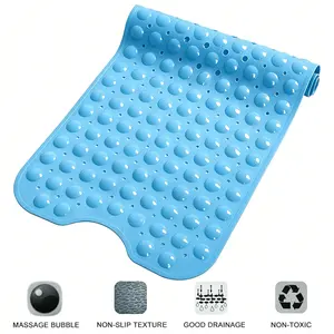 CleanTok-Approved Non-Slip Bathtub Mat 40" x 16" – Extra Long Shower Mat with 200+ Strong Suction Cups, Anti-Mildew Quick-Dry Design, Machine Washable & Easy Clean, Bathroom Cleaning Essential for a Fresh, Soap-Scum-Free Tub (Clear, Blue, Gray, Black)