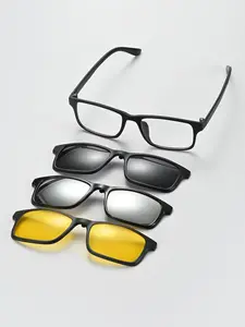 3 in 1 Magnetic Sunglasses, Fashionable Frame Sunglasses, Including Replaceable Lens, Fashion Accessories for Men & Women