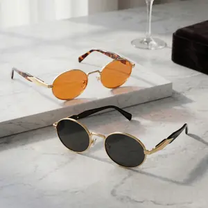 Vintage Oval Sunglasses PC Small UV Protection Women Casual Street Eyewear