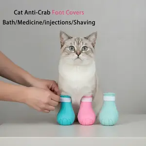 Cat Bathing Foot Covers, Silicone Anti-Scratch Cat Shoes, Nail Trimming Pet Shoes, Multi-Functional Cat Accessories, Kitten Shoes, Paw