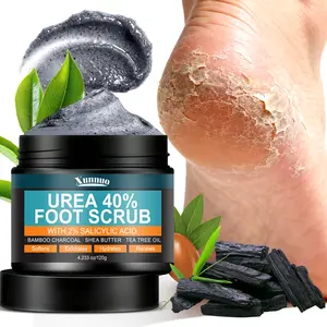 120g Urea Bamboo Charcoal Foot Scrub, Deep Cleaning, Moisturizing, Smooth Soft, Easy Use, Bath Time, Perfect Gift, Foot Care Product