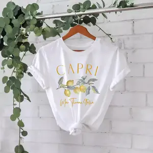 Pure cotton T-shirt, summer short-sleeve, round-neck, patterned print T-shirt, unisex