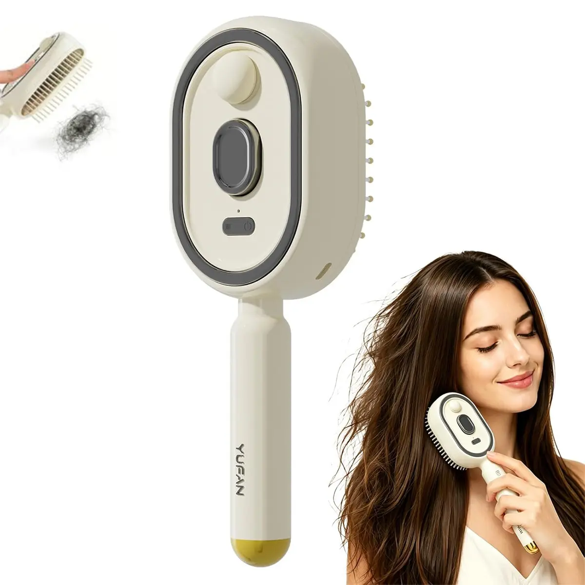 Electric spray air cushion massage comb, self-cleaning, anti-tangling, anti-static, with a hairbrush attachment, combined with essential oil atomizing aromatherapy, cares for hair, a gift for ladies, Scalp Brush, Anti tangle brushes