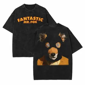 Fantastic Mr. Fox Acid Washed Shirt Retro Vintage Classic Tee Unique Gifts for Him Wes Anderson Inspired Shirt