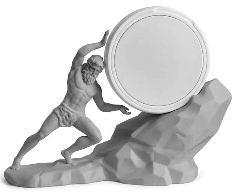 Sisyphus Mint/Nicotine Pouch Can Holder, Greek Mythology Desk Display Stand for Nicotine Pouches, Novelty Office Decor, Gag Gift for Men