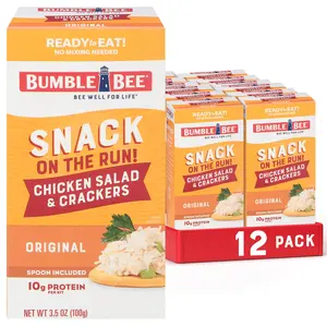 Ready to Eat Chicken Salad Snack Pack with Crackers, 10g Protein, Easy Lunch or Snack Kit, 12 Pack