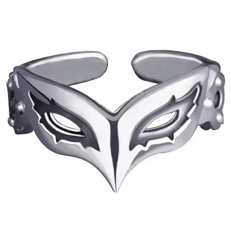 Comedy Tragedy Mask Ring, Funny Unisex Fashion Accessory, Versatile Costume Jewelry for Casual Wear, Funny Mask
