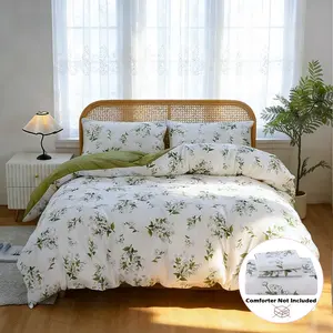 3-Piece Vintage Floral Duvet Cover Set, 100% Polyester, Romantic Countryside Farmhouse Floral & Plant Printed Duvet Cover Set, Ultra Soft, Easy Care, Comfortable Bedding Set, Floral Bedding Sets (1 Duvet Cover + 2 Pillowcases)