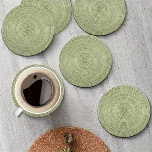 12 piece set of circular wooden coasters, circular green coasters, cup meal mats, home decor, Decorative Coaster, 2D flat coffee table mats, mug mats, glass cup mats, beer coasters, housewarming gift holiday coasters
