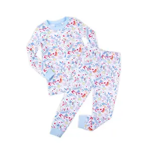 Birthday Boy Pajamas - Soft Knit Long Sleeve PJs in a Whimsical Birthday Print
