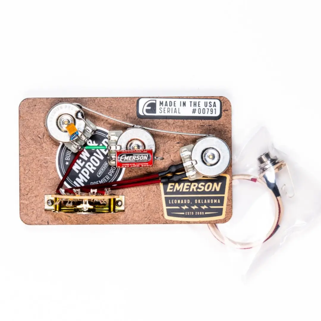 Emerson Custom Stratocaster 5-Way Blender Prewired Guitar Kit - Includes 0.047uf Emerson Paper in Oil Capacitor, 1 Volume Mod (Treble Bleed), 1 Wiring Diagram, Pickup Blending Functionality