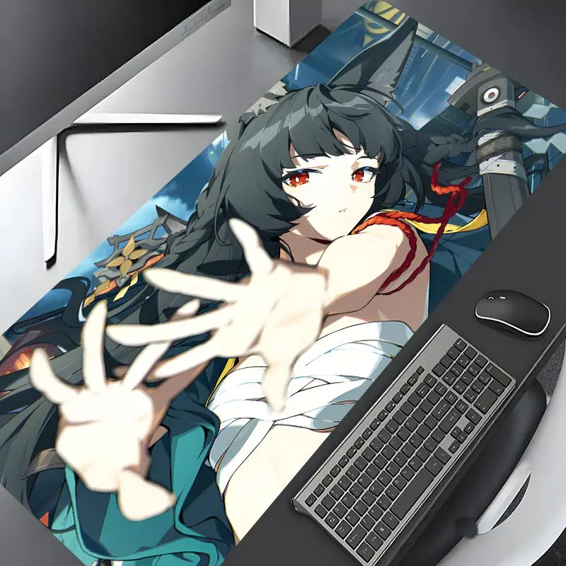 Kawaii Anime Cat Ear Girl Design Extra Large Gaming Mouse Pad, Gaming Accessory, Desk Decor and Protection Pad, Rubber Anti-Slip Edges, Multi-Sized, Perfect for Laptops, Desktop Gaming, Work, Home, Great Gift for Boys, Girls, Kids, Mouse Pad Cute