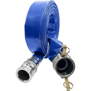 Poolzilla Industrial PVC Backwash Hose with Aluminum Camlock  Fittings for 2" Fit, Multiple Length Sizes Available