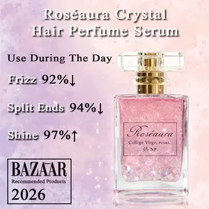 【BAZAAR RECOMMEND 2026】Roséaura & Solarienne Crystal Hair Perfume Serum | Rose Quartz for Attraction & Feminine Power | Citrine for Wealth & Success | Luxury Brand-Inspired Fragrance | Floral & Fruity Notes | Non-Greasy, Nourishing Hair Oil | 50ml