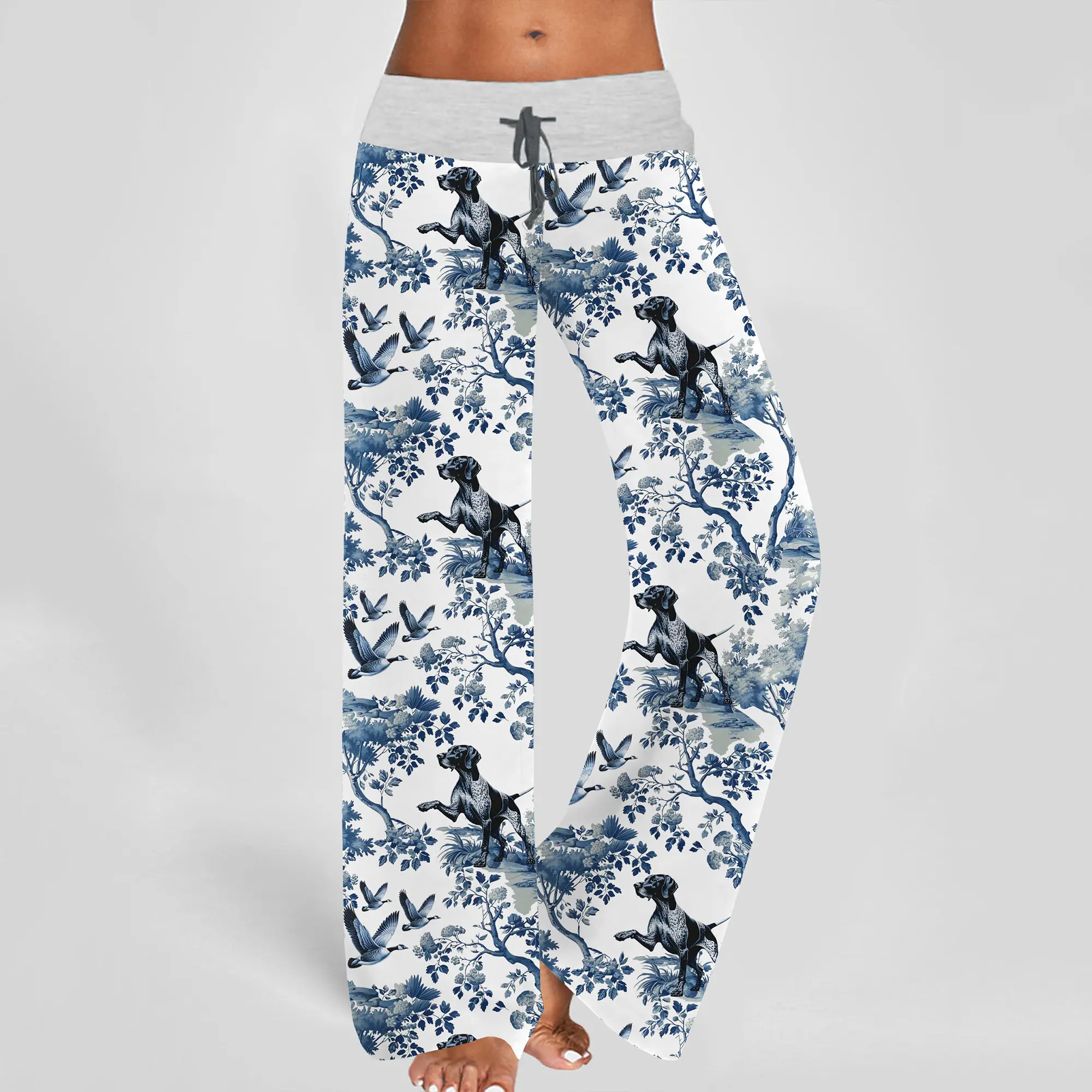 SHESHOW German Shorthaired Pointer Contrast Wide Leg Pants For Women