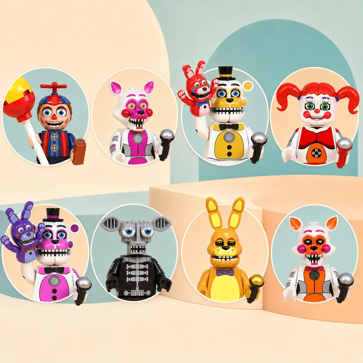 8 PCS Action Figures Blocks Character Figures - Collectible Toy Set - Perfect for Fans of the Game - Detailed and Colorful Design - Ideal for Display or Play