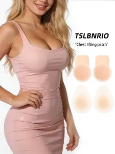 4-piece female invisible silicone nipple cover, reusable adhesive breast lifting petals, ultra-thin seamless patch for strapless dresses, Swimming, not easy to fall off in water, breathable cover for strapless tops, summer essential
