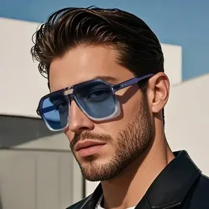 Oversized Square Frame UV400 Sunglasses Unisex Vintage Hip Hop Stylish Eyewear for Outdoor Driving