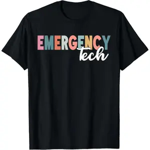 100% Cotton Emergency Room Technician ER Tech Nurse Technologist T-Shirt Round Neck Short Sleeve T-Shirt Women's Men Graphic Tee Fabric Menswear