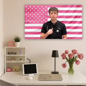Dennis Whitaker Pink US Flag Poster The Pitt Hot Doctor Wall Art Tapestry  Dorm Room Decor  The Pitt Fan Gift