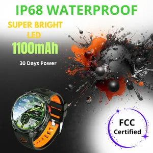 Rugged Military Smartwatch HT33 1100mAh Battery Bluetooth Call LED