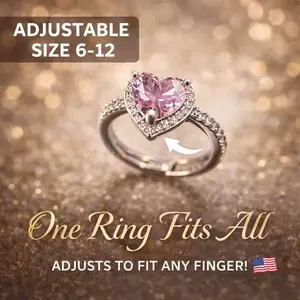 Ring Gift Box Set for Her, Adjustable Heart Promise Ring, Romantic Engagement Jewelry, Surprise Gift for Wife Girlfriend Mom