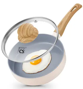 KOCH SYSTEME CS 6 Inch Frying Pan with Lid, Small Fry Pan, Single Egg Pan, Mini Omelette Pan