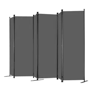 VEVOR Room Divider,  6 Panel Room Divider, Folding Privacy Screen and Portable Partition Divider for Room Separation, Freestanding Room Partitions for Office, Bedroom, Study, Grey