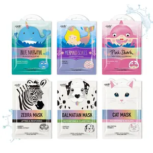 Epielle Character Face Mask Wave & Wild 6 Pack, Fun & Effective Korean Skin Care, Spa Party Favors, Stocking Stuffers, Birthday Gifts for Women, Self Care Gifts