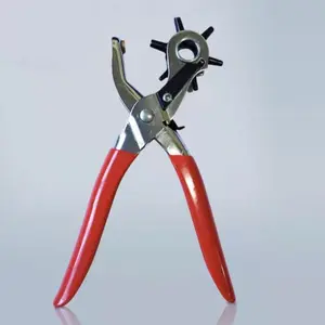 Adjustable Belt Punch Tool with Ergonomic Handle, Durable Metal Craft Accessory for Leather Sewing, Ideal for Watch Bands and Belts