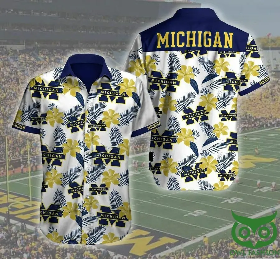 Michigan Hawaii Shirt Men Women Beach Wear Short Sleeve Hawaii Shirt Summer Beach Shirts Menswear Top Button Womenswear